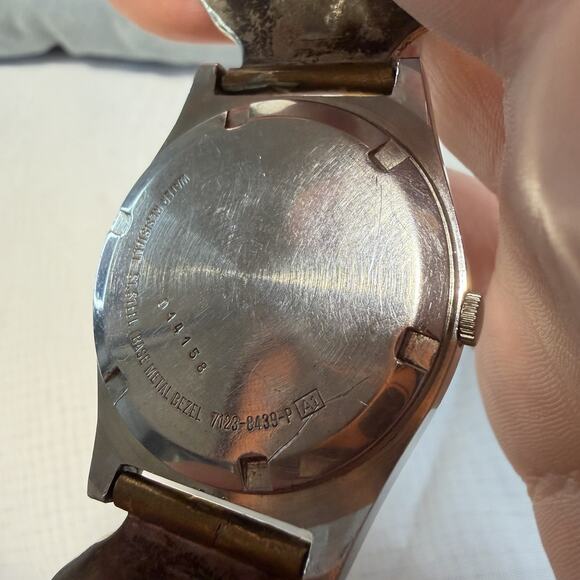 Seiko Quartz Watch & Tawa By KT 12K Gold Filled Sterling Turquoise Coral Native - Picture 5 of 11